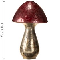 Artikel Decoratieve Paddenstoel Rood Groot Glas Herfstdecoratie Ø14cm H23cm