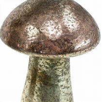 Deco paddestoelen glas roze tafeldecoratie herfst Ø6.5cm H10cm 3st