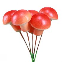 Artikel Decoratieve paddenstoelen op draad rood herfstdecoratie om op te plakken 7cm 24 st