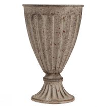 Artikel Decoratieve trofee plantenbak antieklook grijsbruin Ø13cm H19cm