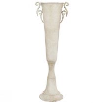 Artikel Decoratieve trofee vaas, vintage metaal, antieke stijl met handgrepen, grijs, Ø15cm H59cm, voor droogbloemen en interieurdecoratie