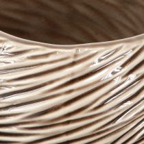 Artikel Decoratieve schaal bloempot keramiek beige bruin Ø15cm 2st