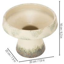 Artikel Decoratieve keramische schaal, crèmegrijsgroen, Ø20cm, H16cm