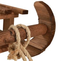 Artikel Decoratieve slee bruine winterdecoratie van hout 30x18x12cm