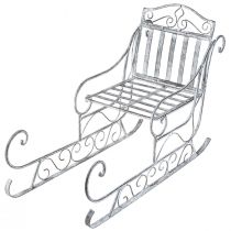 Artikel Decoratieve slee wit gewassen slee metaal 47×21×32,5cm