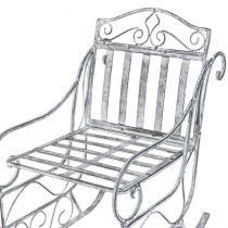 Artikel Decoratieve slee wit gewassen slee metaal 47×21×32,5cm