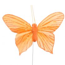 Decoratieve vlinder oranje 12st