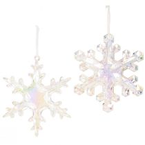 Artikel Decoratieve sneeuwvlokken winterdecoratie iriserend Ø14–15cm 2st