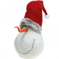 Deco sneeuwpop met hoed Adventsdecoratie Kerstfiguur H38cm