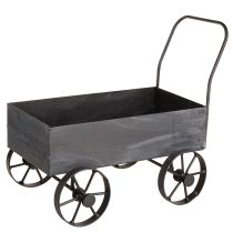 Artikel Decoratieve kruiwagen plantenbak metaal antraciet L30cm