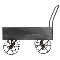 Artikel Decoratieve kruiwagen plantenbak metaal antraciet L30cm