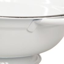 Artikel Decoratieve metalen schaal in wit en zwart vintage stijl, Ø20,5 cm, 3 stuks