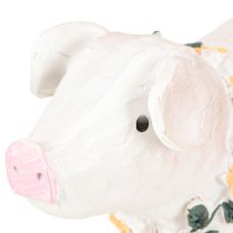 Artikel Decoratief Varken met Rubberen Laarzen – Grappig Boerderij Figuur met Bloemenkrans 15,5cm 2 st.