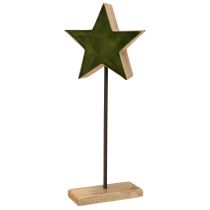 Artikel Decoratief sterrenhout op stokbasis groen bruin 20x9,5x50cm