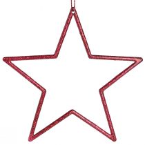 Artikel Decoratieve ster rode kerstboomversiering glitter Ø12cm 12 st