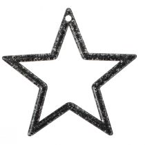 Artikel Decoratieve ster zwarte glitter tafeldecoratie Kerstmis 4,5 cm 120 st
