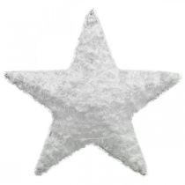 Kerstdecoratie ster Kerstdecoratie ster wit wol H30cm