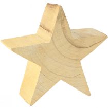 Artikel Decoratieve ster gemaakt van hout Paulownia houten ster om neer te zetten 20cm