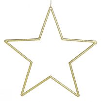 Artikel Decoratieve sterren goud met glitter boomdecoratie sterren 18cm 8 st
