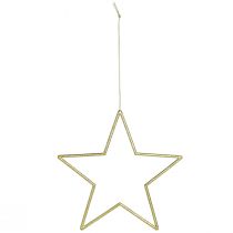 Artikel Gouden glittersterdecoraties, 18 cm, kerstversiering, gouden sterren, 8 stuks
