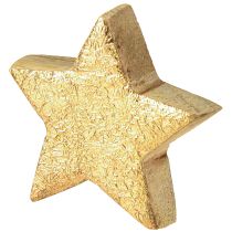 Artikel Decoratieve sterren houten sterren goud natuurlijk mangohout Ø5cm 12 stuks
