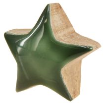 Artikel Decoratieve sterren houten sterren groene strooidecoratie 3cm 9 stuks