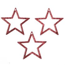 Artikel Decoratieve sterren rood glitter kleine kerststerren 4,5cm 120 st