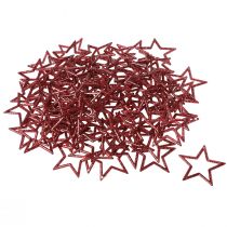 Artikel Decoratieve sterren rood glitter kleine kerststerren 4,5cm 120 st