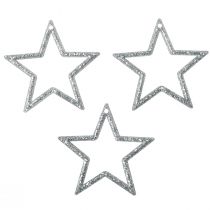 Artikel Decoratieve sterren zilveren glitter kerststerren 4,5 cm 120 st