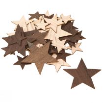 Artikel Decoratieve kerststerren naturel bruin Ø3,5–5,5cm 48 st