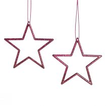 Artikel Decoratieve kerststerren om op te hangen Berry Glitter 7,5 cm 40 st