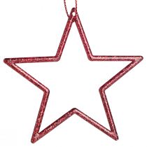 Artikel Decoratieve sterren kerststerren om op te hangen rood 7,5cm 40 st