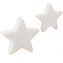 Artikel Decoratieve sterren witte glitterstrooidecoratie Kerst 4/5cm 36 st