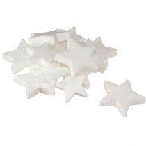 Artikel Decoratieve sterren witte glitterstrooidecoratie Kerst 4/5cm 36 st