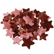 Artikel Decoratieve sterren flock strooidecoratie Bordeaux Bruin Ø4/5cm 40 stuks