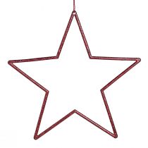 Artikel Decoratieve sterren met glitter rode sterren om op te hangen 18cm 8 st