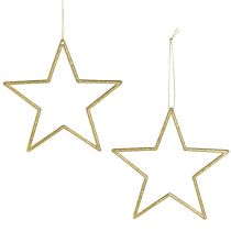 Artikel Decoratieve sterren voor het ophangen van boomdecoraties goud Ø12cm 12 st