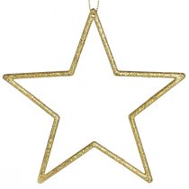 Artikel Decoratieve sterren voor het ophangen van boomdecoraties goud Ø12cm 12 st