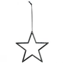 Artikel Glinsterende hangende sterdecoraties, zwart, Kerstmis, Ø 7,5 cm, set van 40 voor feestelijke decoratie