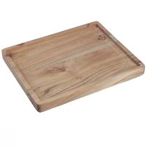 Artikel Decoratief dienblad acaciahout rechthoekig naturel 30×25cm