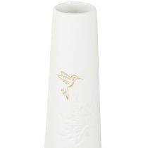 Artikel Decoratief dienblad hout mini vazen keramiek wit goud 35x14cm