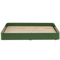 Artikel Decoratief dienblad metaal vierkant groen houten voet 25,5×25,5cm