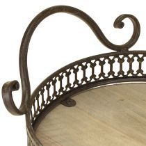 Artikel Decoratief dienblad ovaal 23cm x 17,5cm x 7,5cm bruin