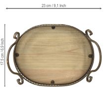 Artikel Decoratief dienblad ovaal 23cm x 17,5cm x 7,5cm bruin