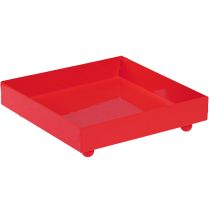 Artikel Decoratieve schaal vierkant rood metalen schaal 15×15cm 2 stuks