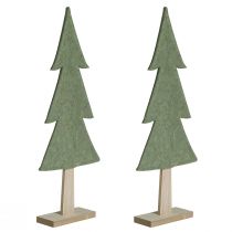 Artikel Decoratieve kerstboom vilt groen met hartjes sterren H52cm 2st