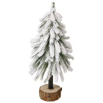 Artikel Decoratieve kerstboom bedekt met sneeuw op een houten voet Ø15cm H30cm