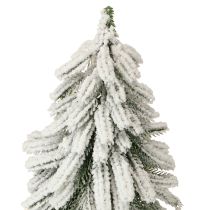 Artikel Decoratieve kerstboom bedekt met sneeuw op een houten voet Ø15cm H30cm
