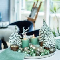 Decoratieve kerstboom, winterdecoratie, dennenboom met sneeuw H19cm