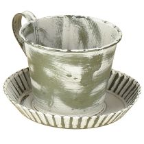 Artikel Decoratieve beker metaal wit gewassen antiek Ø9cm H8cm 2 stuks
